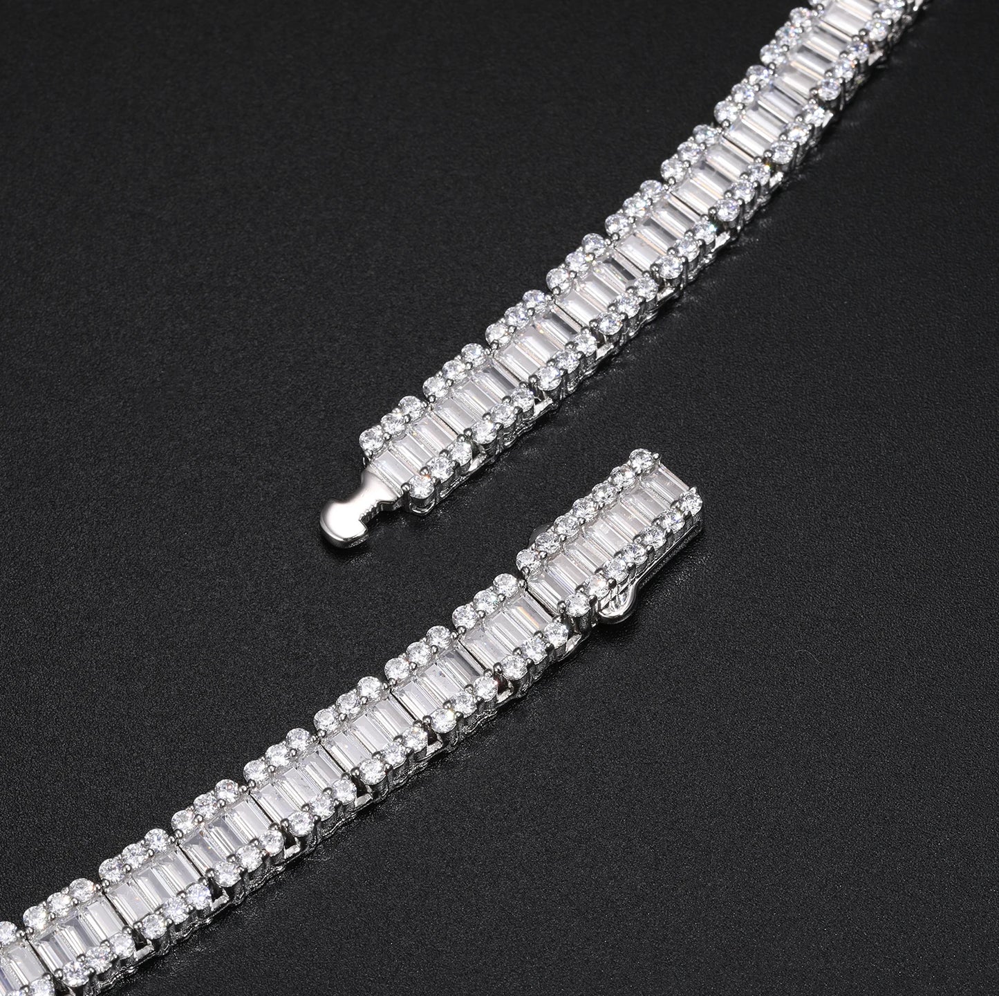 Luxus 8mm 925 Sterling Silber d vvs Moissan ite Tennis Kette Armband vereist bling Tennis Halskette für Frauen Hip Hop Schmuck