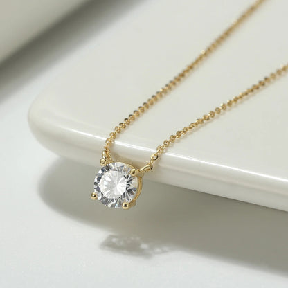 ORSA JEWELS Luxury 925 Silver Shiny Zirconia Pendant Necklace For Women Mom Elegance Wedding Party Necklace Jewelry SN300
