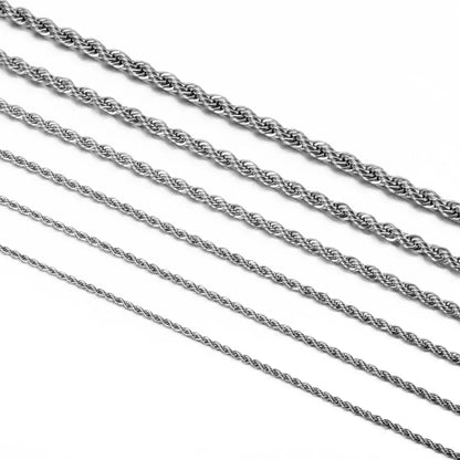 1 Stück 925 Sterling Silber Breite 2/3/4 mm Seilkette Halskette/Armband für Männer Frauen Männer Mode Kette Halskette