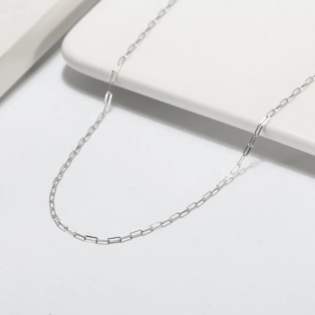 ORSA JEWELS 14K Gold 925 Sterling Silber 1,8 mm Büroklammer Halskette Mode Gliederkette Halsketten für Frauen Zierlicher Schmuck SC39