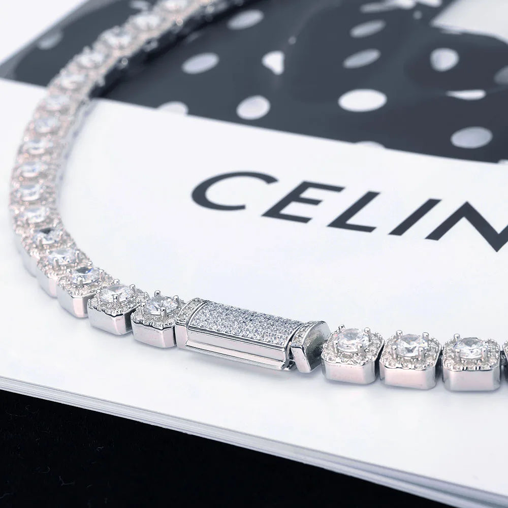 7mm Iced Tennis Chain Armband Bling Zirkon Cluster Diamant 18k vergoldet Armband für Damen Herren Geburtstagsgeschenk Hip Hop Schmuck
