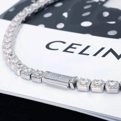 7mm Iced Tennis Chain Armband Bling Zirkon Cluster Diamant 18k vergoldet Armband für Damen Herren Geburtstagsgeschenk Hip Hop Schmuck