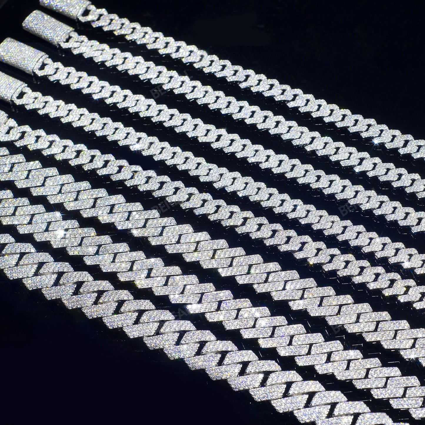 Iced Out 10-20mm Men's Miami Cuban Link Necklace Hip Hop CZ Zirconia Bling Prong Cuban Chain